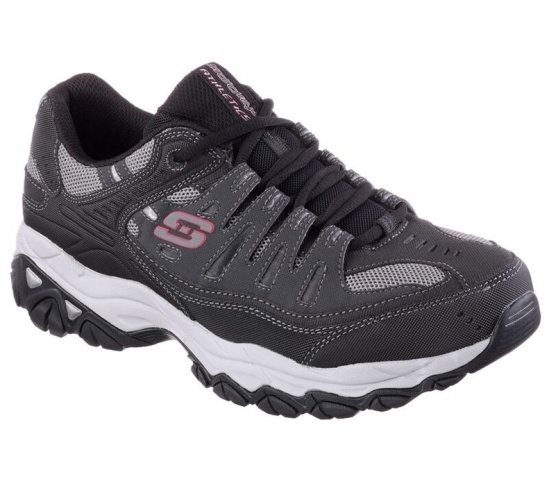 Skechers After Burn - Memory Fit Tenisky Panske Siva / Čierne | 657-IRUKMW