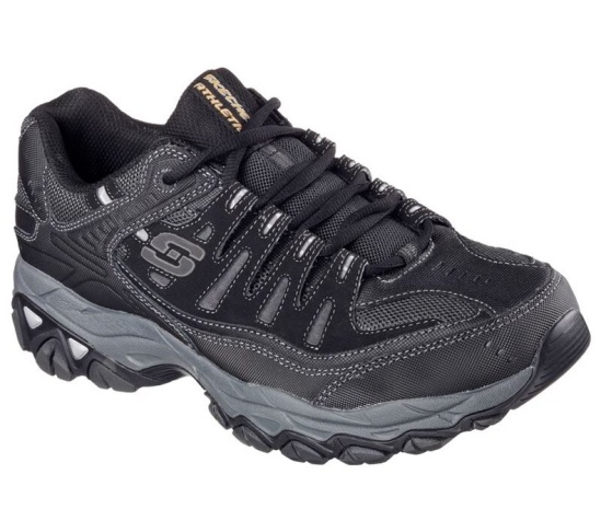 Skechers After Burn - Memory Fit Tenisky Panske Čierne / Siva | 847-VMEDZO