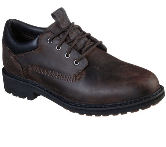 Skechers Alley Way - Kranston Snurovacie Topanky Panske Tmavo Hnede | 547-BKDIFR
