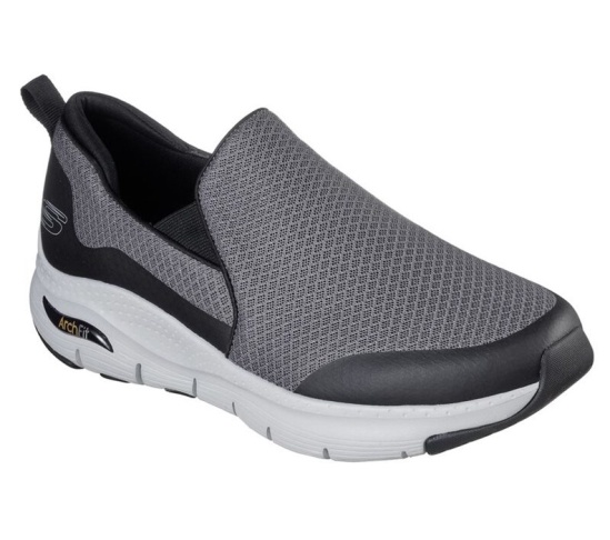 Skechers Arch Fit - Banlin Slip On Panske Siva / Čierne | 965-ZRCXJP