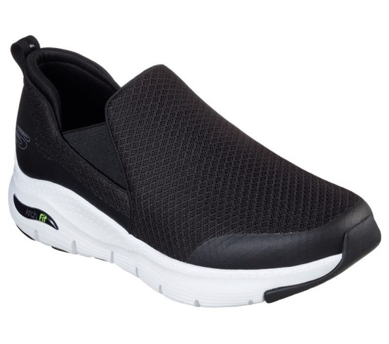 Skechers Arch Fit - Banlin Slip On Panske Čierne / Biele | 981-IBLCAP