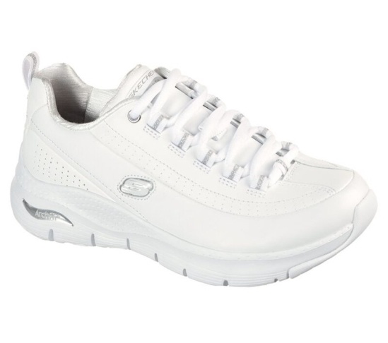 Skechers Arch Fit - Citi Drive Tenisky Damske Biele / Strieborne | 346-QVDKRE