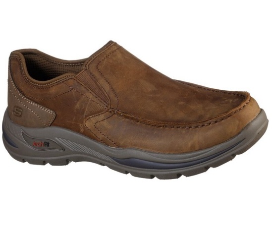 Skechers Arch Fit - Hust Slip On Panske Hnede | 263-EGKJUZ