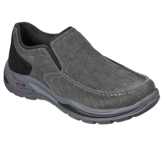 Skechers Arch Fit Motley - Rolens Slip On Panske Čierne | 831-VEFWXP