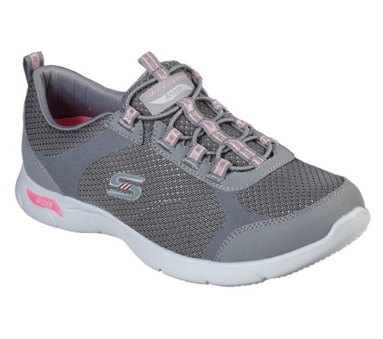 Skechers Arch Fit Refine - Her Best Topanky Casual Damske Siva / Ruzove | 496-OFCBET
