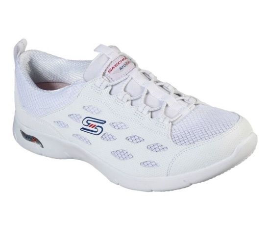 Skechers Arch Fit Refine Tenisky Damske Biele / Námornícka Modrá | 056-BIWXCQ