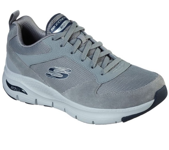 Skechers Arch Fit - Servitica Tenisky Panske Siva | 802-YKDRLB