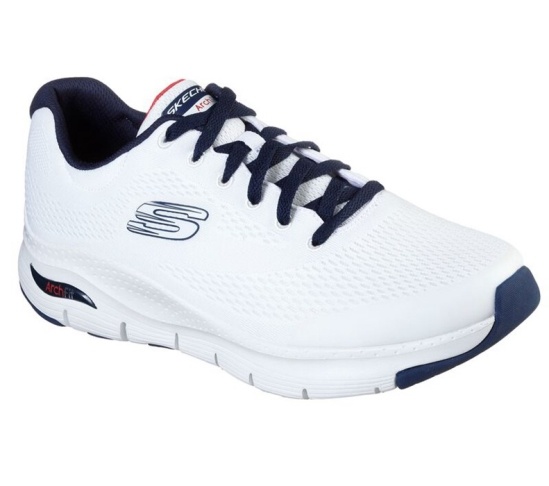 Skechers Arch Fit Tenisky Panske Biele / Námornícka Modrá | 516-CPGBYQ
