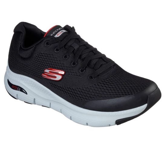 Skechers Arch Fit Tenisky Panske Čierne / Červené | 453-JFOCUP
