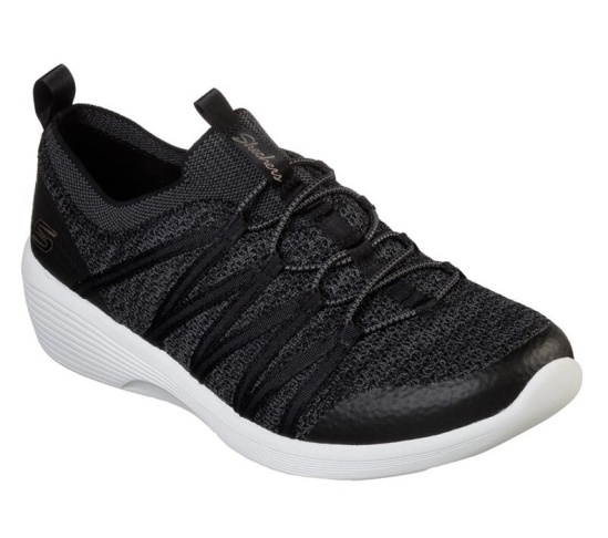 Skechers Arya Slip On Damske Čierne / Biele | 250-AVMTWH