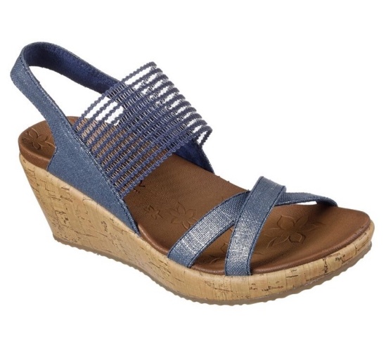 Skechers Beverlee - High Tea Sandale Damske Námornícka Modrá | 879-JRXKQL