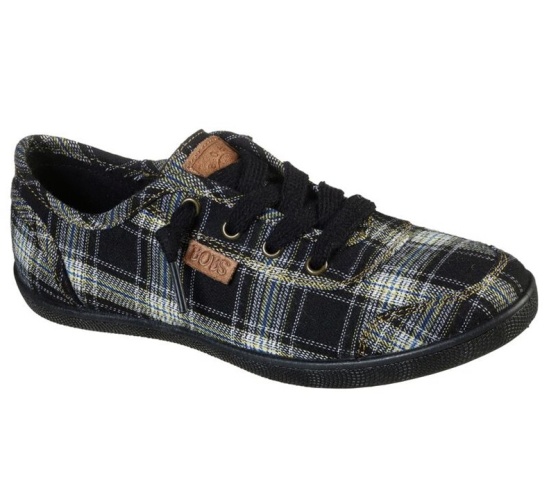 Skechers Bobs B Cute - Plaid Princess Balerinky Damske Čierne / Viacfarebný | 419-NMVZED