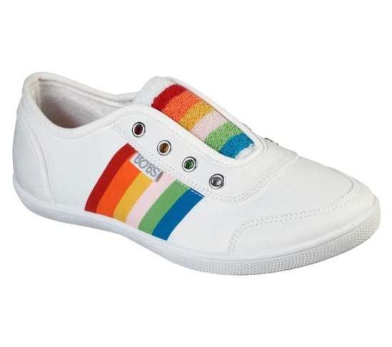 Skechers Bobs B Cute - Troop Retro Slip On Damske Biele / Viacfarebný | 273-FJBIVS