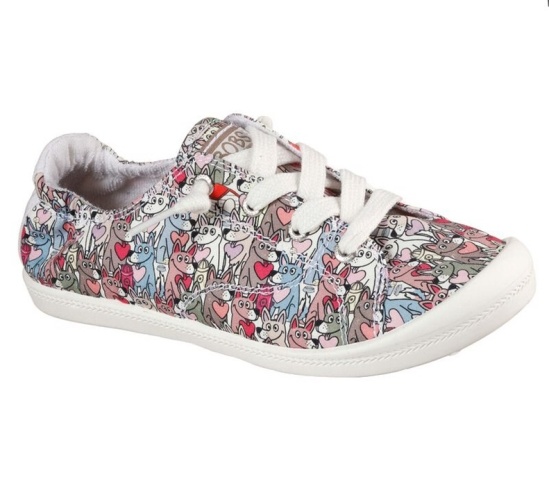 Skechers Bobs Beach Bingo - Arf Breaker Slip On Damske Biele / Viacfarebný | 309-WXMVPZ