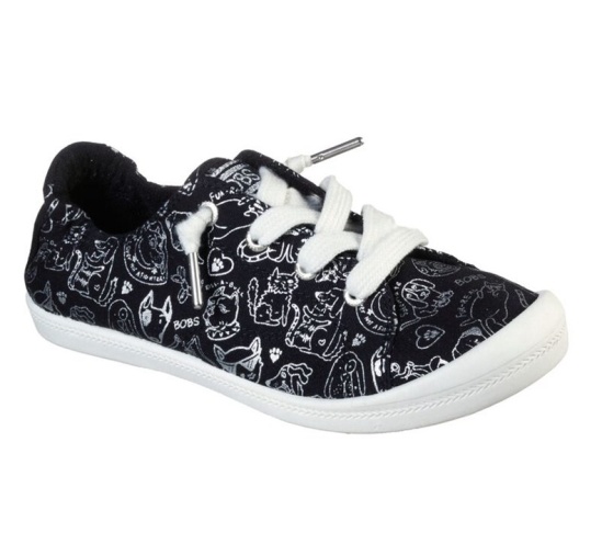 Skechers Bobs Beach Bingo - Dream Team Slip On Damske Čierne / Strieborne | 542-EVWDRN
