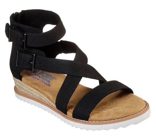 Skechers Bobs Desert Kiss - Mountain Princess Sandale Damske Čierne | 954-OSPUTJ
