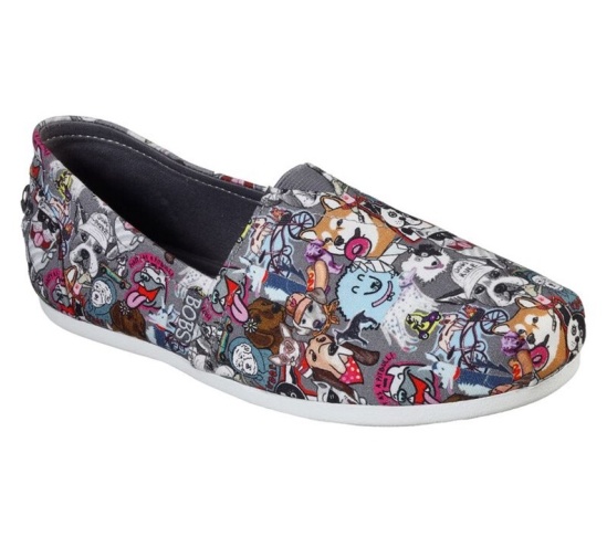 Skechers Bobs Plush - Doggone It Balerinky Damske Siva / Viacfarebný | 164-QNAXCJ