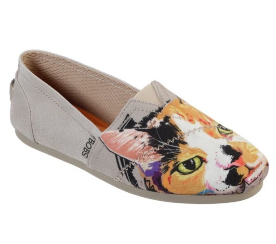 Skechers Bobs Plush - Paw-Fection Callie Balerinky Damske Siva | 438-ZKJLCT