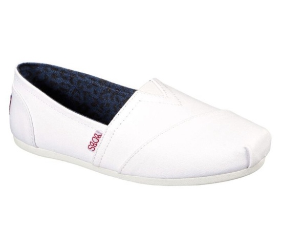 Skechers Bobs Plush - Peace And Love Balerinky Damske Biele / Červené / Námornícka Modrá | 834-ACGLX