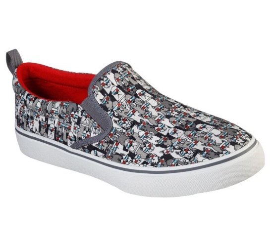 Skechers Bobs V'lite - 3D Fun Slip On Panske Siva / Viacfarebný | 963-WMGOSU