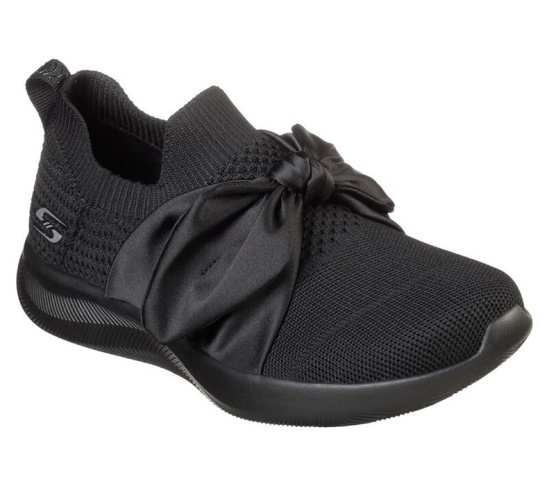 Skechers Bobs Športové Squad 2 - Bow Beauty Slip On Damske Čierne | 189-LHWTGK