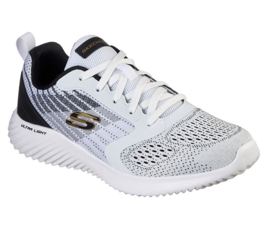 Skechers Bounder - Verkona Tenisky Panske Biele / Čierne | 570-DRSTVK
