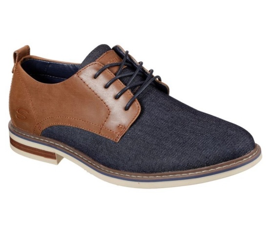Skechers Bregman - Rito Snurovacie Topanky Panske Námornícka Modrá / Hnede | 293-CMAFXJ