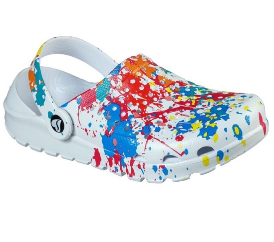 Skechers Cali Gear: Footsteps - Splash Sandale Damske Biele | 035-XWUSYR