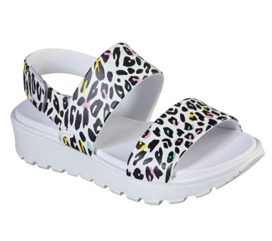 Skechers Cali Gear: Footsteps - Wild Thang Sandale Damske Biele / Viacfarebný | 576-OKMEJL