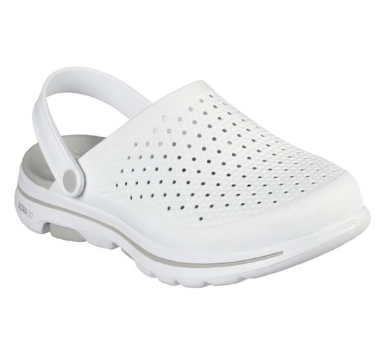 Skechers Cali Gear: Gowalk 5 - Astonished Sandale Panske Biele / Siva | 583-OUGCQB