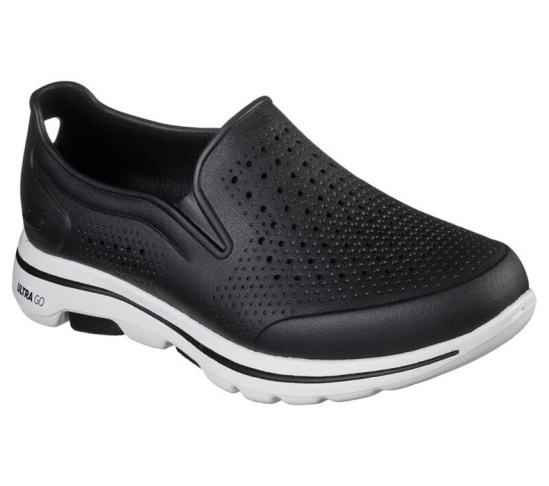 Skechers Cali Gear: Gowalk 5 - Easy Going Slip On Panske Čierne / Biele | 486-LHAGUX