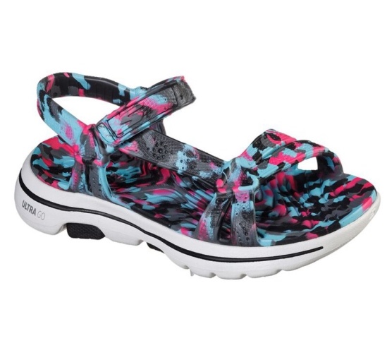Skechers Cali Gear: Gowalk 5 - Riptide Sandale Damske Čierne / Viacfarebný | 608-LQVYTP