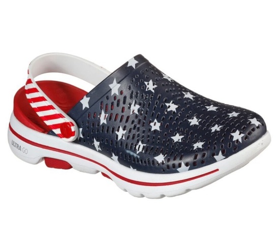 Skechers Cali Gear: Gowalk 5 - Stars And Stripes Sandale Damske Námornícka Modrá / Červené | 485-VPX