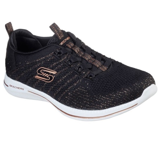 Skechers City Pro - Glow On Slip On Damske Čierne / Ruzove Zlate | 107-EYUKLO