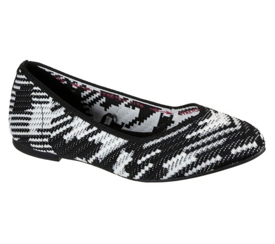 Skechers Cleo - Blurry Balerinky Damske Čierne / Biele | 102-NRFWPS