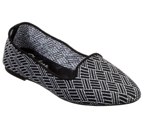 Skechers Cleo - Huntington Balerinky Damske Čierne / Biele | 985-QEHGMU