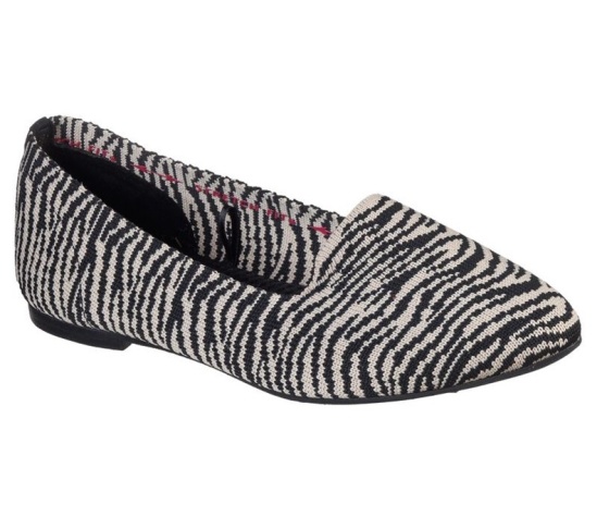 Skechers Cleo - Knitty Kitty Balerinky Damske Béžové / Čierne | 061-MLOKWS