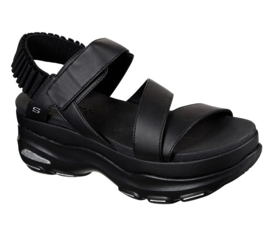 Skechers Cloud Ultra Sandale Damske Čierne | 986-BSUDMQ