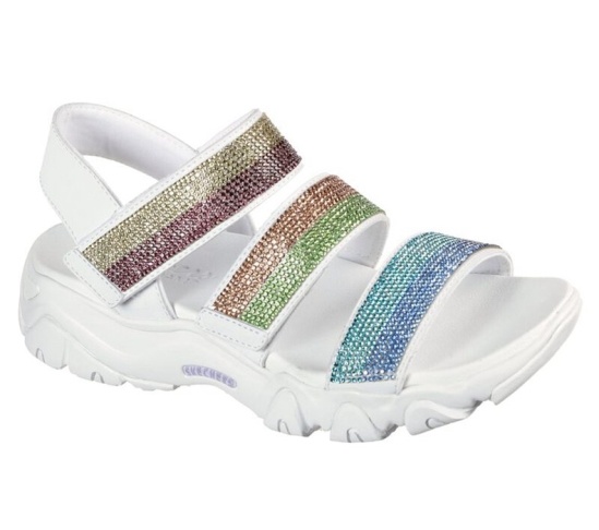 Skechers D'lites 2.0 - Sparkle Madness Sandale Damske Biele / Viacfarebný | 402-CBNYSP