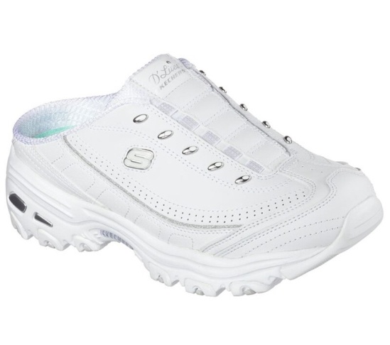 Skechers D'lites - Bright Sky Slip On Damske Biele / Strieborne | 083-IBGHQR