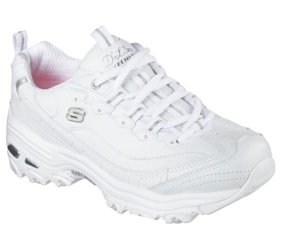 Skechers D'lites - Fresh Start Tenisky Damske Biele / Strieborne | 357-HESDJM