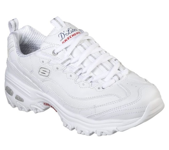 Skechers D'lites - Fresh Start Tenisky Damske Biele / Námornícka Modrá | 984-HZNSXF