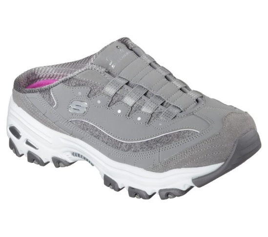 Skechers D'lites - Resilient Slip On Damske Siva / Biele | 198-SYHZPQ