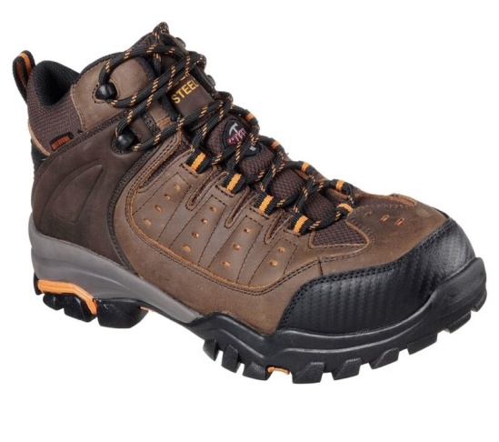 Skechers Delleker - Lakehead St Pracovne Cizmy Panske Hnede / Oranžové | 832-PIYJWX