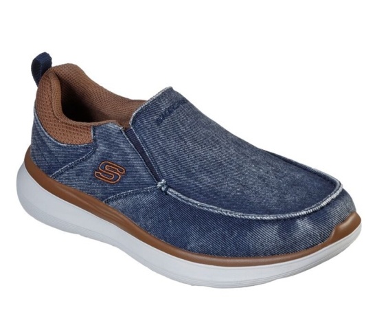 Skechers Delson 2.0 - Larwin Slip On Panske Námornícka Modrá | 053-WRCAXY