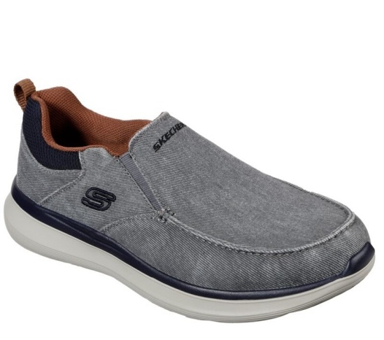 Skechers Delson 2.0 - Larwin Slip On Panske Siva | 370-QXEFAK