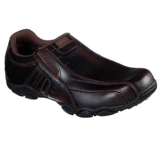 Skechers Diameter - Nerves Slip On Panske Tmavo Hnede | 436-OKJMWI