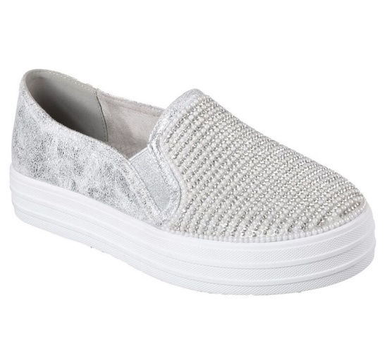 Skechers Double Up - Shiny Dancer Balerinky Damske Strieborne | 524-XECUIL