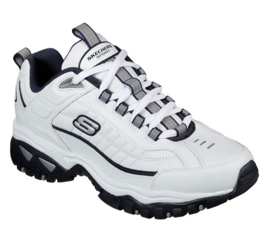 Skechers Energy - After Burn Tenisky Panske Biele / Námornícka Modrá | 198-LQKYXI