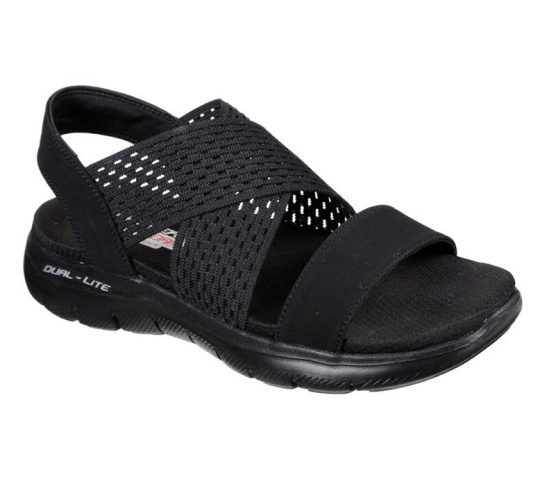 Skechers Flex Appeal 2.0 - Cool City Sandale Damske Čierne | 105-GFOMXV